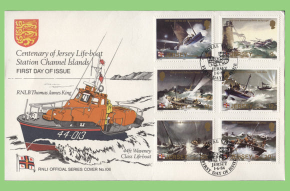 Jersey 1984 Centenary of RNLI Life-boat Station set official First Day Cover