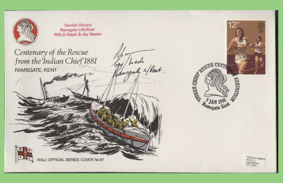 G.B. 1981 Centenary of the Rescue from 'Indian Chief' , signed official RNLI cover No 67