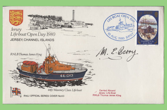 Jersey 1980 Open Day, signed official RNLI cover No 63
