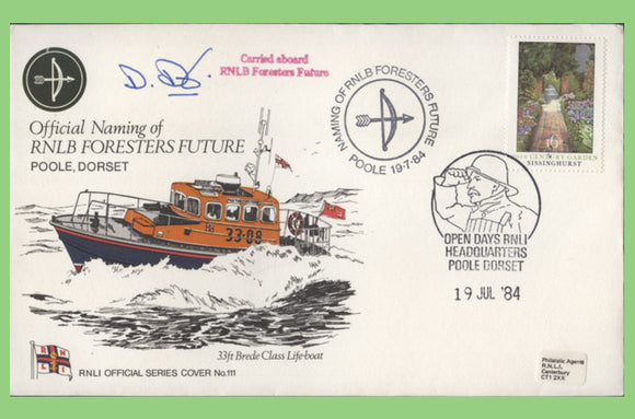 G.B. 1984 Naming of RNLB Foresters Future, Withernsea, signed official RNLI cover No 111