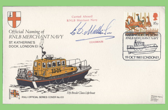G.B. 1983 Naming of Merchant Navy, signed official RNLI cover No 103