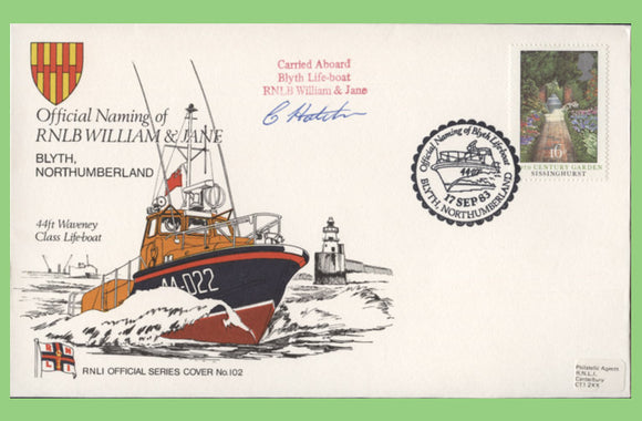 G.B. 1983 Naming of RNLB William & Jane, signed official RNLI cover No 102
