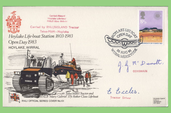 G.B. 1983 Hoylake Life-boat Station Open day, signed official RNLI cover No 101