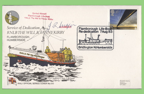 G.B. 1983 Service of Dedication RNLB The Will & Fanny Kirby, signed official RNLI cover No 100