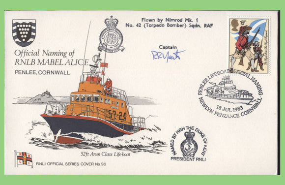G.B. 1983 Naming of RNLB Mable Alice flown & signed official RNLI cover No98