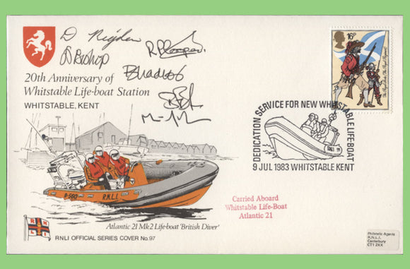 G.B. 1983 20th Anniversary of the Whitstable Lifeboat Station multi signed official RNLI cover No 97