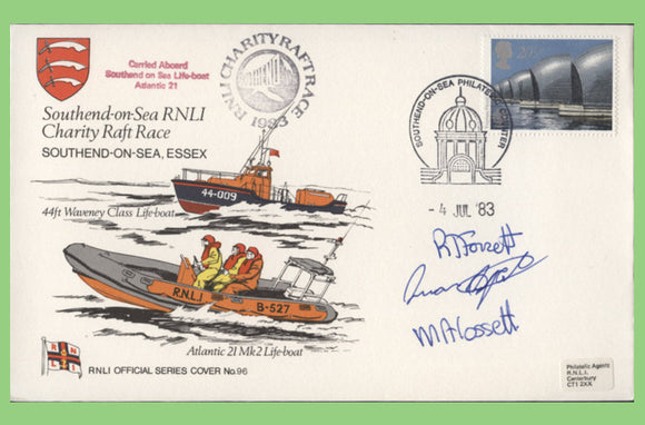 G.B. 1983 Southend-on Sea RNLI Charity Raft Race Station multi signed official RNLI cover No 96
