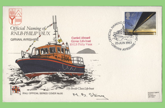 G.B. 1983 Naming of RNLB Philip Vaux signed official RNLI cover No 95