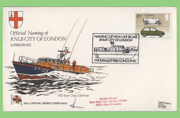 G.B. 1982 Naming of RNLB 'City of London' signed official RNLI cover No 91