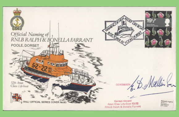 G.B. 1982 Naming of RNLB Ralph & Bonella Farrant signed official RNLI cover No 90