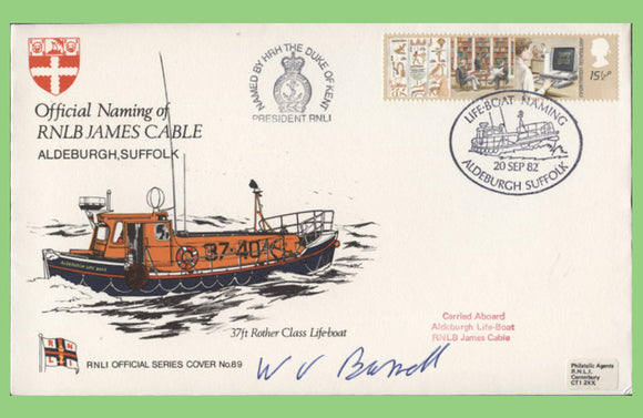 G.B. 1982 Naming of RNLB James Cable signed official RNLI cover No 89