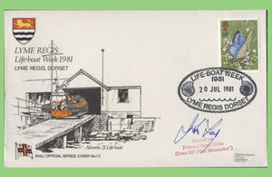 G.B. 1981 Lyme Regis, Life-boat Week, signed official RNLI cover No 73