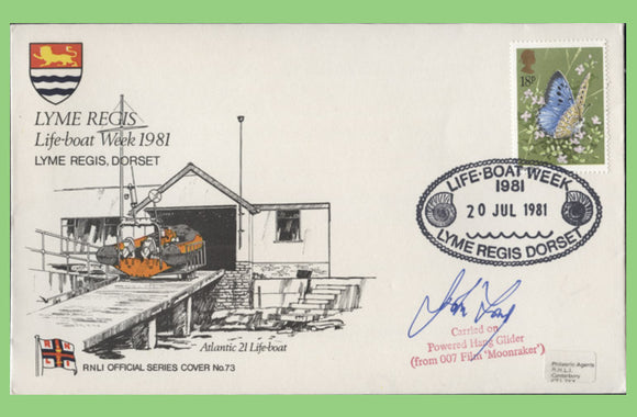 G.B. 1981 Lyme Regis, Life-boat Week, signed official RNLI cover No 73
