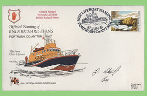 G.B. 1981 naming of RNLB Richard Evans, signed official RNLI cover No 69