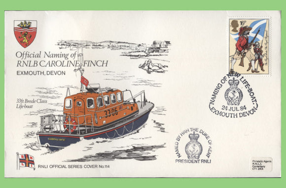 G.B. 1984 Naming of RNLB Caroline Finch, official RNLI cover No 114
