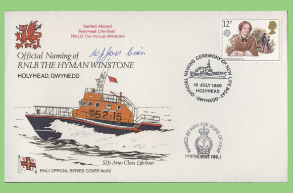 G.B. 1980 Naming of RNLB Hyman Winstone, signed official RNLI cover No 60