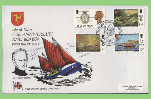 Isle of Man 1974 150th Anniversary of RNLI set official First Day Cover