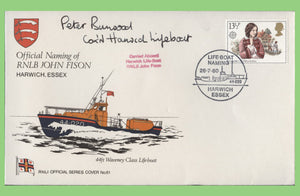 G.B. 1980 Naming of RNLB John Fison, signed official RNLI cover No 61