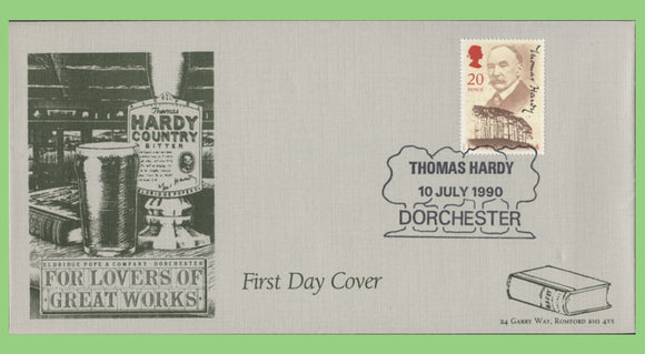 G.B. 1990 Thomas Hardy on Havering First Day Cover, Dorchester