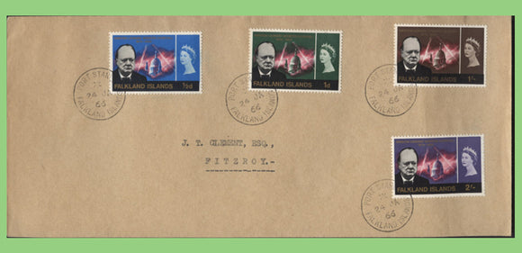 Falkland Islands 1966 Churchill set on Brown plain First Day Cover