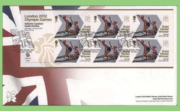 G.B. 2012 Gold Medal Winners self adhesive stamps, Katherine Copeland & Sophie Hosking First Day Cover