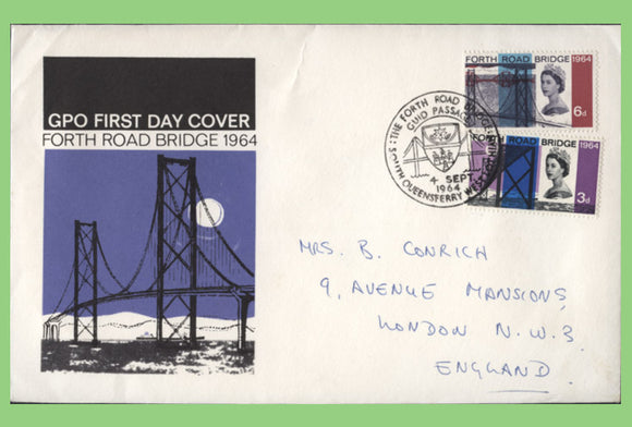 G.B. 1964 Forth Road Bridge set on GPO First Day Cover, South Queensferry