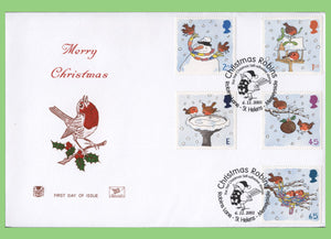 G.B. 2001 Christmas set on Stuart u/a First Day Cover, St Helens Merseyside