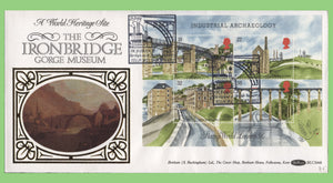 G.B. 1989 Industrial Archeology M/S on Benham First Day Cover, Telford Shropshire