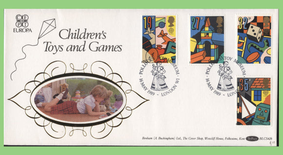 G.B. 1989 Childrens Games & Toys set on Benham First Day Cover, London W1