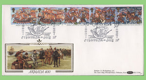 G.B. 1988 Armada set on Benham First Day Cover, Plymouth Devon