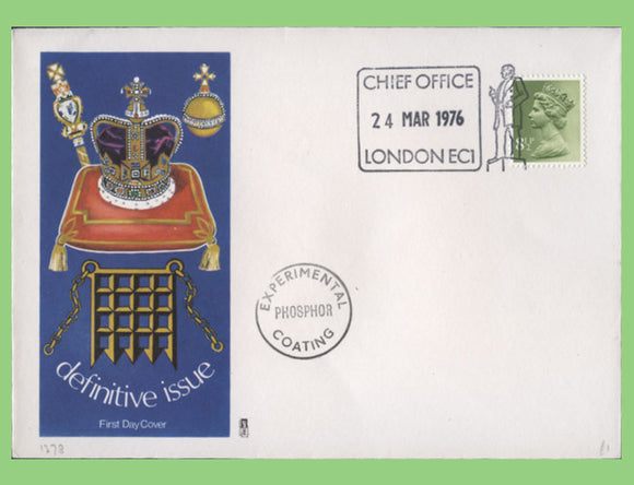 G.B. 1976 8½p All over phosphor Definitive Philart First Day Cover, London EC1