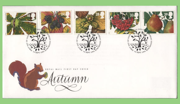 G.B. 1993 Autumn set on Royal Mail First Day Cover, Bureau