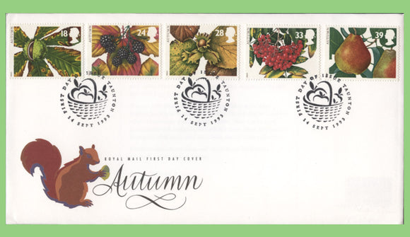 G.B. 1993 Autumn set on Royal Mail First Day Cover, Taunton