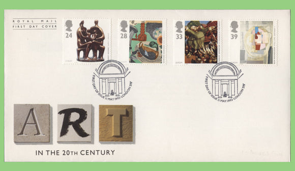 G.B. 1993 Art in the 20th Century set on Royal Mail First Day Cover, London SW