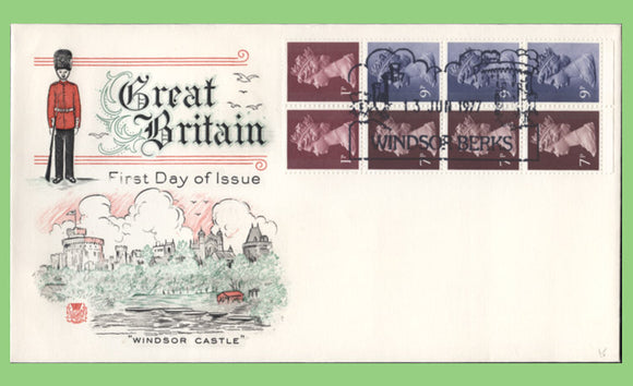 G.B. 1977 50p booklet pane on Stuart First Day Cover, Windsor