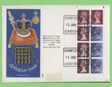 G.B. 1977 50p mirror booklet panes on two Philart First Day Covers, London