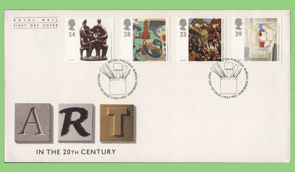 G.B. 1993 Art in the 20th Century set on Royal Mail First Day Cover, Bureau