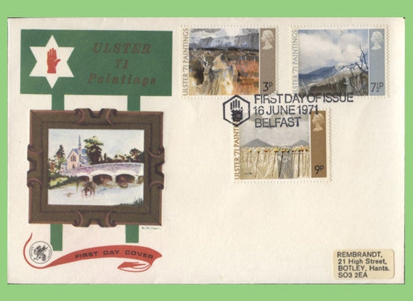 G.B. 1971 Ulster 71 Paintings set Wessex First Day Cover, Belfast