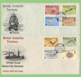 British Antarctic Territory 1984 Marine Life definitives on four First Day Covers