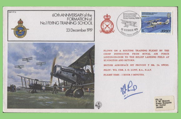 Jersey 1979 RAF 60th Anniversary of Flying School, Flown & Signed cover