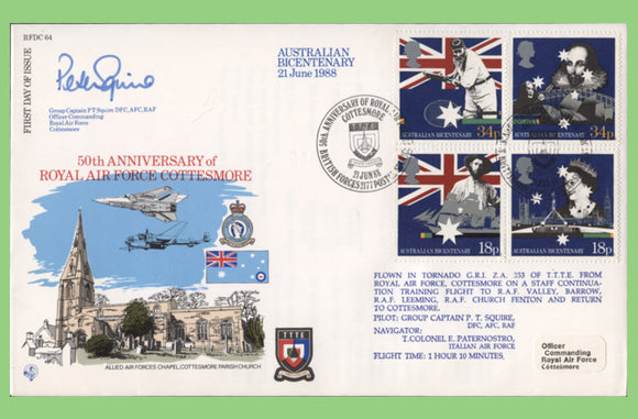 G.B. 1988 Australian Bicentenary RAF Flown & signed First Day Cover, BFPS 2177