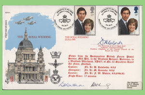 G.B. 1981 Royal Wedding set Flown & signed First Day Cover, BFPS 1932