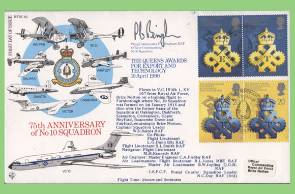 G.B. 1990 Queens Awards RAF Flown & signed First Day Cover, BFPS 2220