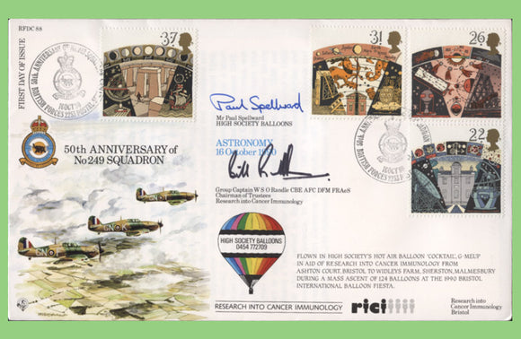 G.B. 1990 Astronomy set on RAF Flown & signed First Day Cover, BFPS 2253