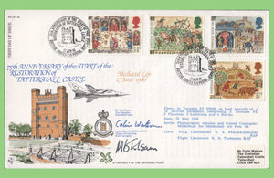 G.B. 1986 Medieval Life set on RAF Flown & signed First Day Cover, BFPS 2116