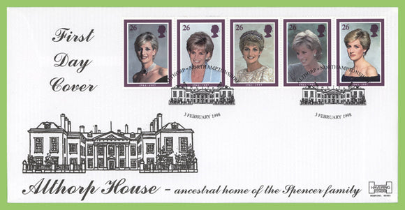 G.B. 1998 Princess Diana set on Havering First Day Cover, Althorp Northamptonshire