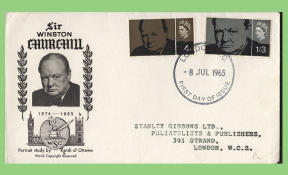G.B. 1965 Churchill phosphor set on GPO First Day Cover, London WC