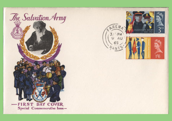 G.B. 1965 Salvation Army set on u/a First Day Cover, Fareham cds