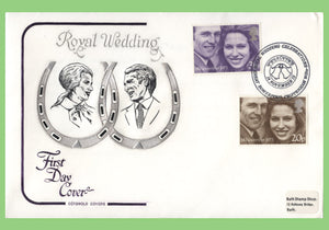 G.B. 1973 Royal Wedding set Cotswold First Day Cover, Gt Somerford, Chippenham