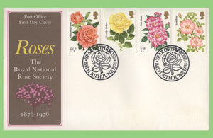 G.B. 1976 Roses set u/a Post Office First Day Cover, Year of the Rose, Bath